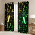 thumbnail image 2 of Homewish Kids Game Console Black Out Curtains,Modern Video Game Curtains Pack of 2 (42x63 Each),Green Yellow Black Bedroom Curtains For Boys,Breathable Home Decor, 2 of 6