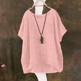 thumbnail image 4 of Ladies Tops 2026 Baggy Boho Tops for Women Casual Summer Holiday Top Plus Size Cotton Linen Blouses Clothing Womens T Shirts for Women Cosy Soft Oversized Short Sleeve Women's Fashion Shirt, 4 of 6