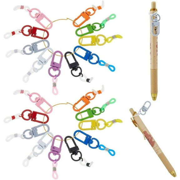 20Pcs 10 Colors Silicone Pen Clip Badge Pen Holder Clip Retractable Pen Holder with Lobster Clasp Lanyard Pen Holder Badge Reel Accessories for Nurses Pen Converter