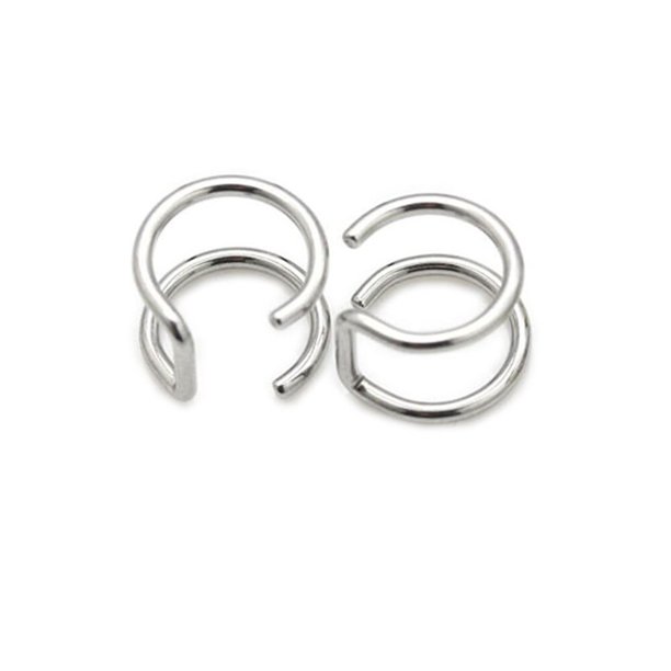 2 uds anillos de labios para mujer, anillo médico de titanio y acero para nariz falsa, Piercing para el tabique, anillo para la boca, Piercing falso para el cuerpo, aro de Clip Tan Jianjun unisex