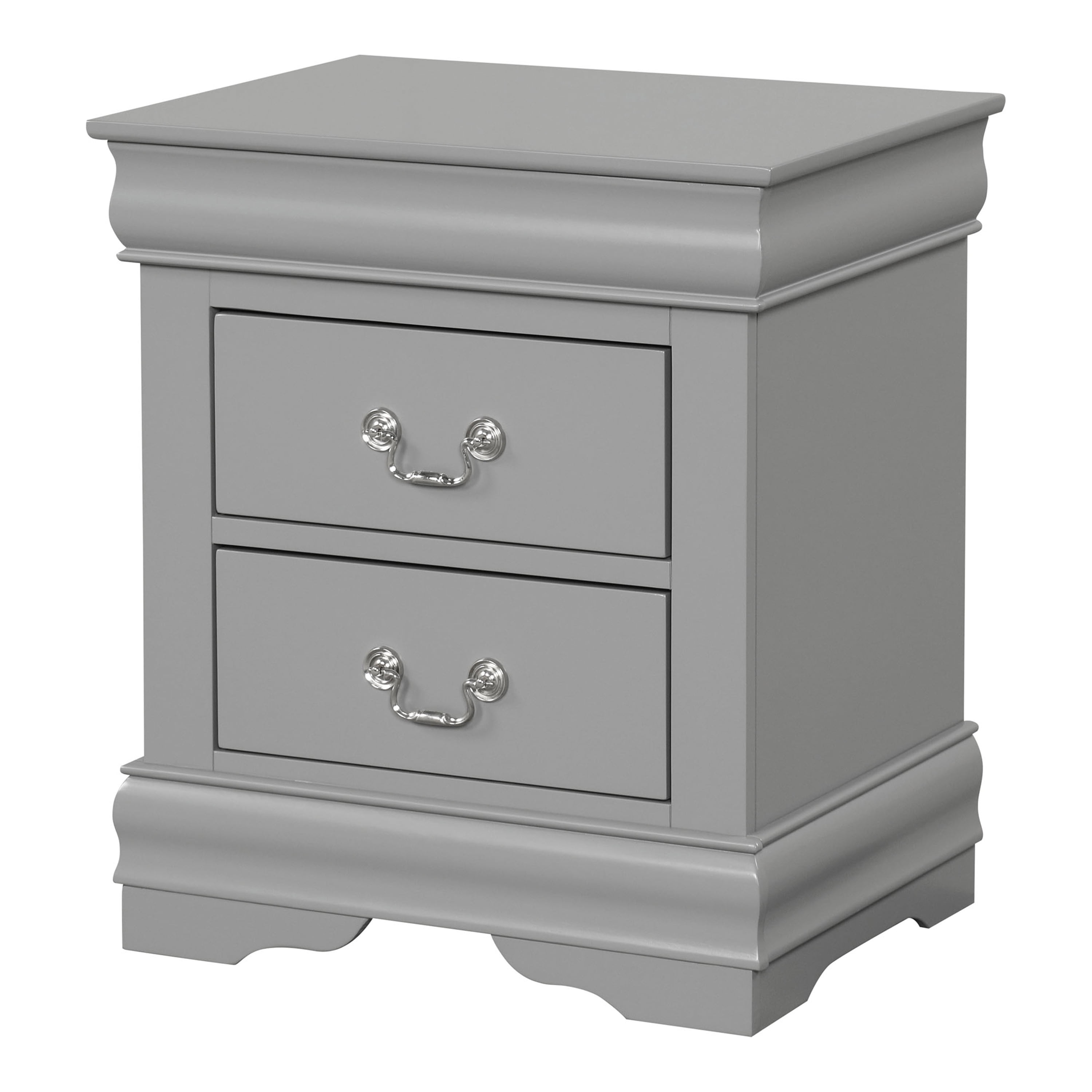 Furniture of America Vrai Modern 2-Drawer Nightstand, Gray