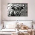thumbnail image 2 of Elephant Stock Monochrome Highland Cow Wall Art - Horizontal Canvas Wall Art - Living Room Wall Decor - Animal Canvas - Black And Gray Decor - 45" x 30", 2 of 8