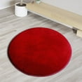 thumbnail image 2 of Round Rug, Round Solid Velvet Foam Carpets Area Rug, Non-Slip Indoor Area Rug for Modern Home Decor, Washable Mat for Living Room, Indoor, Kitchen, Bathroom, 80×80cm, 2 of 4