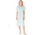 thumbnail image 1 of Chemises de Nuit d'Été pour Femmes, Douce 100 % Coton Confortable Légère à Manches Courtes Nuisette pour Dames, 1 of 5