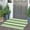 Green, variant on Bailu Khaki and White Striped Outdoor Rug, 2' x 2.91', Durable Material Versatile Use