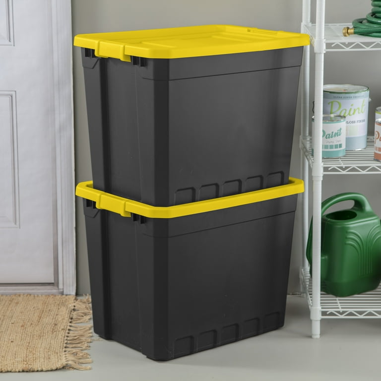 Sterilite Storage System Solution With 27 Gallon Heavy Duty Stackable  Storage Box Container Totes With Grey Latching Lid For Home Organization :  Target