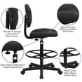 thumbnail image 3 of Scranton & Co Patterned Ergonomic Drafting Chair in Black, 3 of 9