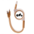 thumbnail image 1 of Mecanico de moto negro patrón Cable de carga telescópico múltiples USB tres en uno, 1 of 3