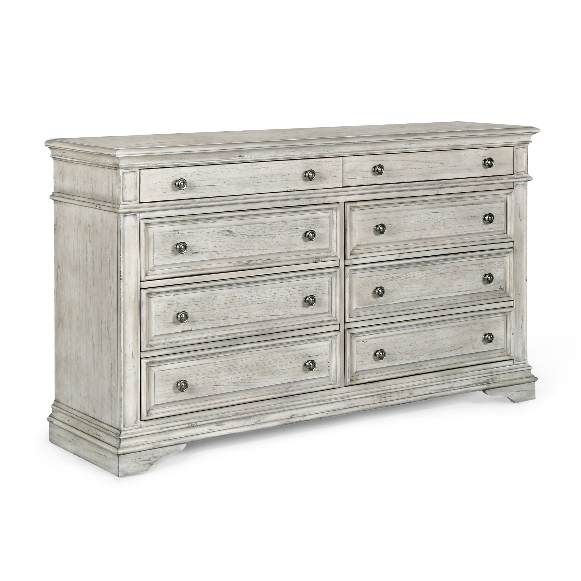 Steve Silver Highland Park Farmhouse Dresser with 8 Drawers, Rustic Ivory