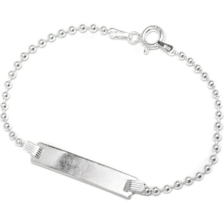 Pori Jewelers 925 Sterling Silver Bead Ball Chain Kid ID Bracelet