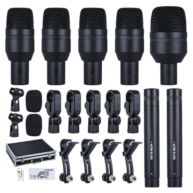 Microphone,Drum Set Wired 1 Drum 4 Drum 4 Drum Set Wired Mic Kit With 1 2 Condenser Wired Mic Kit With 1 Drum Professional Musical Drum Eryue Microp Wired Kit Qisuo Huiop Mic Set Mic Set Professional