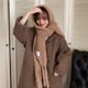 thumbnail image 4 of Fleece Plush Scarf With Pocket Octopus Scarf Neck Warmer Casual Scarf With Tassels For Women Solid Color Scarf Yellow, 4 of 4