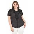 thumbnail image 1 of Blusa con detalle de olanes Roman Fashion /Tallas Extras, 204 (Negro) negro 42, 1 of 4