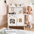 thumbnail image 2 of Tiny Land PopJoy Wooden Play Kitchen with Adjustable Height, Pretend Cooking Set with Sound, Light & Accessories, Wooden Toy Kitchen Set for Kids, 2 of 13