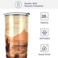 thumbnail image 4 of SKYSONIC Western Desert Cowboy Tumbler Stainless Steel Double Wall Vacuum Reusable Insulated Mug with Straw and Built-in Coaste for Cold and Hot Beverages, 20oz, 4 of 7