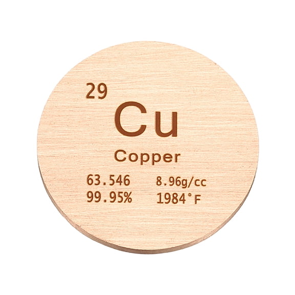 Uxcell Copper Disc, 1.2 inch Cu Density Circle Sheets Plates High Density Element Cube Unique Metal Periodic Table for Collections Lab Experiment Chemistry Teacher Scientific