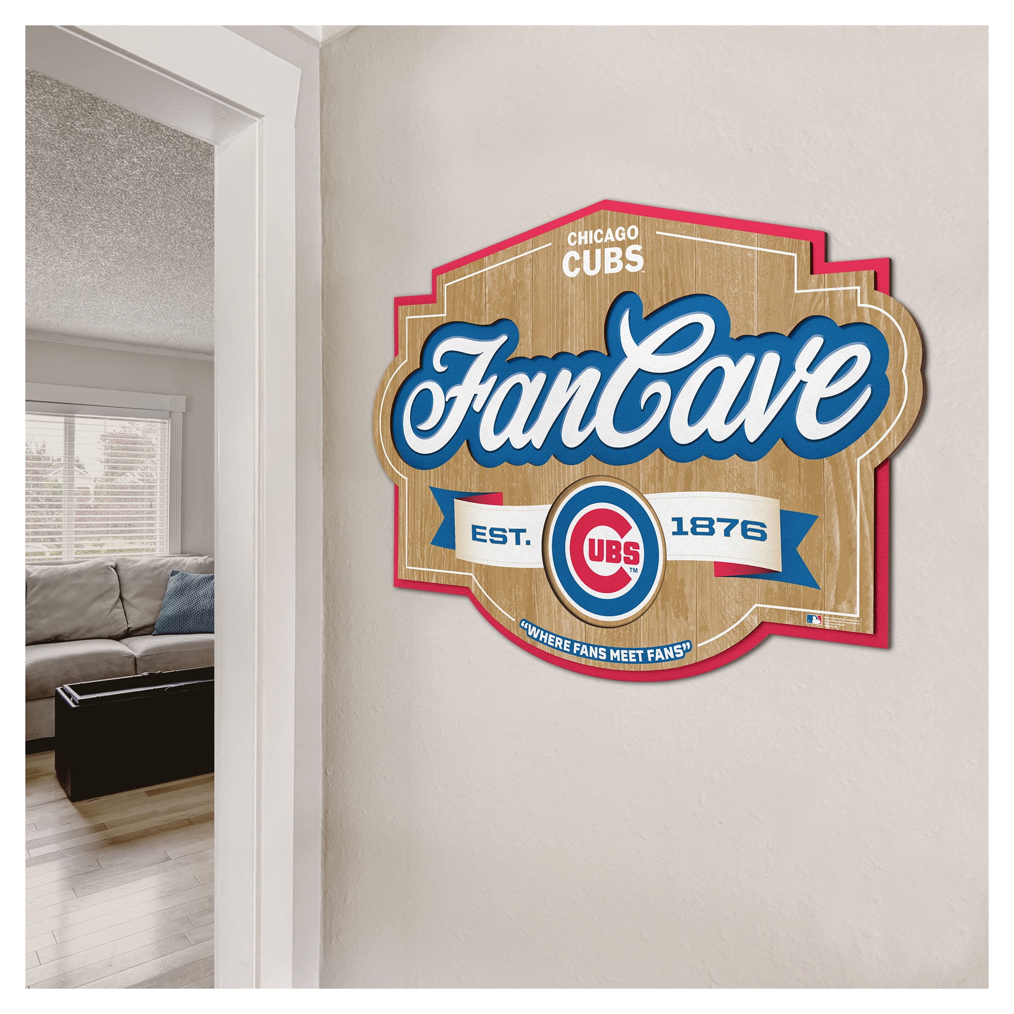 IDNA Chicago Cubs 12.5" x 17" Fan Cave Sign
