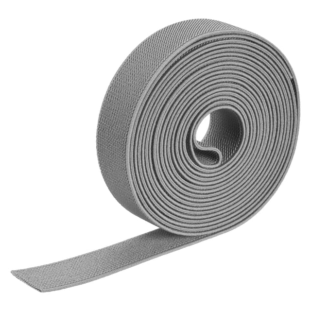 Banda Elástica Doble-Cara Unique Bargains 1' Plano 4 Yarda 1 Rollo Claro Gris para Costura Cinturilla