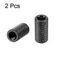 thumbnail image 3 of 1/4-20 x 10mm x 20mm Aluminum Alloy Hand Screw Nuts Diamond Knurl Knurled Camera Tripod Pass Hole Nut Black 2 pcs, 3 of 4