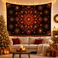 thumbnail image 3 of Intricate Layered Mandala on Deep Black Background, Mystical Boho for Boho Decor Lovers, Ornate Symmetrical Wall Art, Birthday Gift Tapestry Wall Hanging for Bedroom and Living Room, 3 of 7