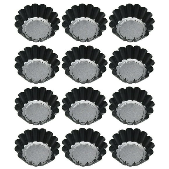 AMERTEER 12pcs Iron Egg Tart Molds Mini Tart Pans Muffin Cake Mold Mini Pie Baking Mold