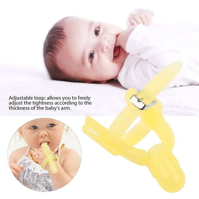 Protector de silicona para dedos, ajustable, para chuparse el dedo, mordedor, protector para el pulgar, acabado de lujo