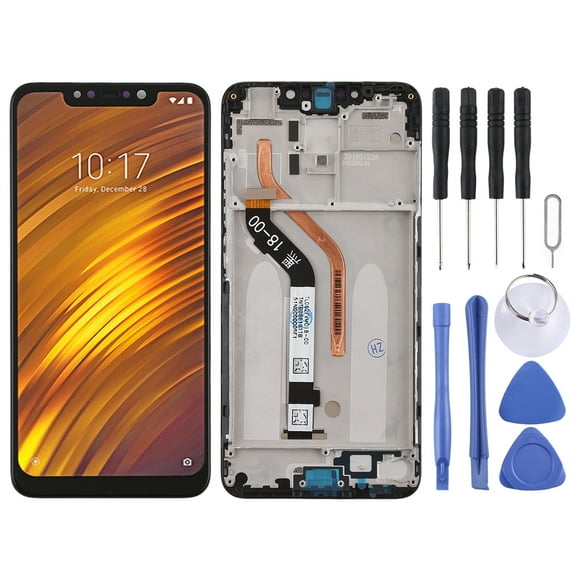 Cellphone Repair Parts  TFT LCD Screen for Xiaomi Pocophone F1 Digitizer Full Assembly with Frame(Black)