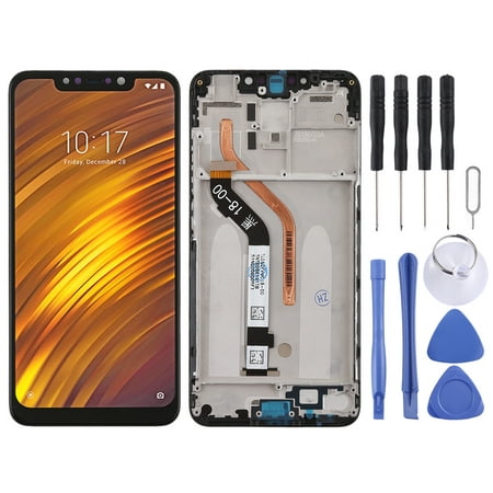 Cellphone Repair Parts TFT LCD Screen for Xiaomi Pocophone F1 Digitizer Full Assembly with Frame(Black)