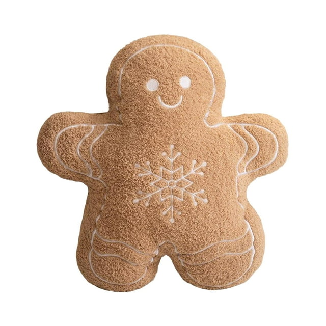 Almohada decorativa de hombre de jengibre, muñeco de jengibre relleno, decoración navideña de hombre de galleta para sala de estar, .