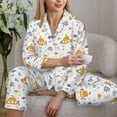 thumbnail image 5 of KLL Submarine Ship Print Women's Long Sleeve Pajamas with Pants Sleepwear Loungewear 2 Set-Medium, 5 of 7