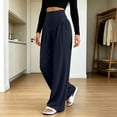 thumbnail image 5 of Sokhug High Waist Wide Leg Jogger Pants for Women Elastic V‑Shaped Waistband Loose Casual Trousers with Side Pockets Yoga Sport Lounge Daily Wear, 5 of 8
