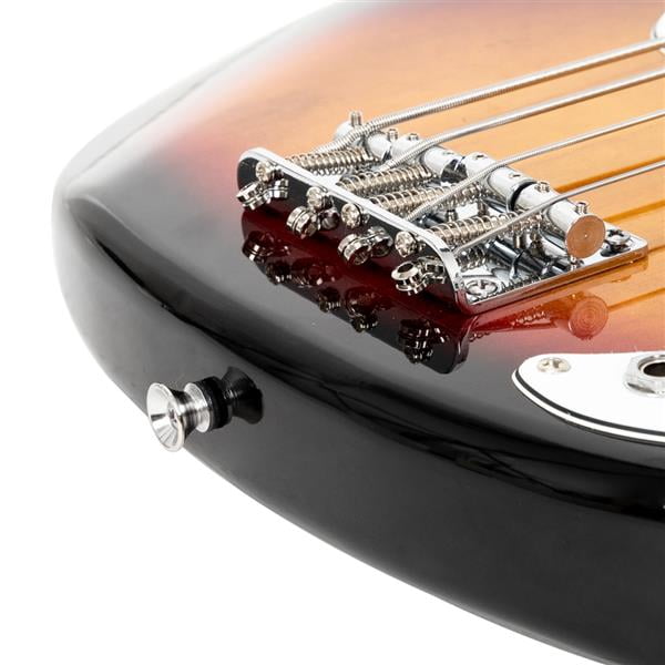Fretless Bass Guitar Full Size 4 String for experienced Bass Players Cord Wrench Tool Sunset Color