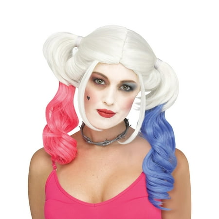Miss Chievous Womens Adult Harlequin Suicide Squad Costume Wig
