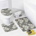 thumbnail image 4 of Bathroom Mat Set, Gray Leaf Damask Pattern Printed on Bathroom Shower Curtain Sets with Rugs, Perfect for Hotel Dorm Spa Home, 72 x 72 inches, 4 of 8