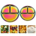 thumbnail image 3 of WNFJR Stainless Steel Plates, 7.8" Portion Control Plates Divided Plate for Adults, Camping Metal Snack Plate for Eating(Multicolor), 3 of 6