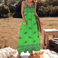 thumbnail image 3 of Green Paisley Bandana Pattern Sleeveless Dress Loose Women's Dress Dresses Luxury Evening Dresses, 3 of 9