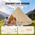 thumbnail image 4 of 4 Season 3m 9.8ft Canvas Bell Yurt Tent with Stove Jack Breathable for 4 Person Family Camping Outdoor Hunting Party, 4 of 6