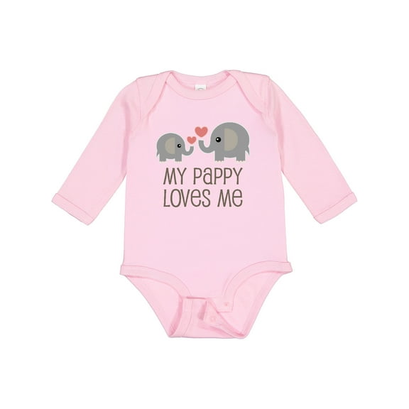 Inktastic My Pappy Grandpa Loves Me Boys or Girls Long Sleeve Baby Bodysuit
