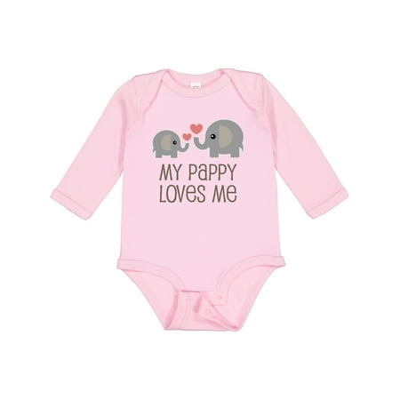 

Inktastic My Pappy Grandpa Loves Me Gift Baby Boy or Baby Girl Long Sleeve Bodysuit