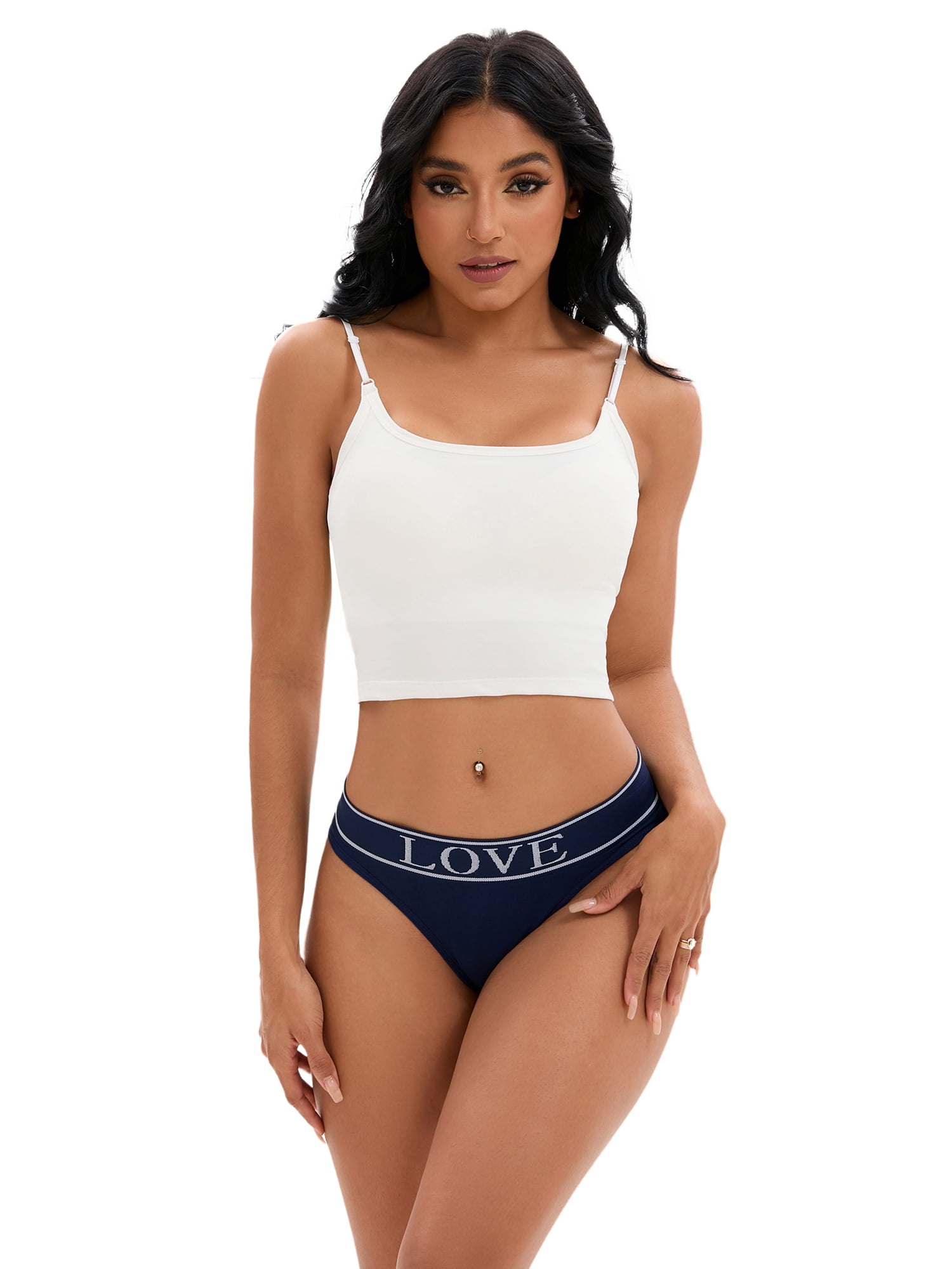 Unique Bargains Women's High Elasticity Panties Mid-Waisted No Trace Briefs S Blue