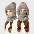 thumbnail image 3 of 3 in 1 Beanie Hat For Women, Upgrade 3 in 1 Beanie Hat with Scarf and Mask, Fall Winter Warm Knitted Ski Scarf and Mask Set (Gray), 3 of 9
