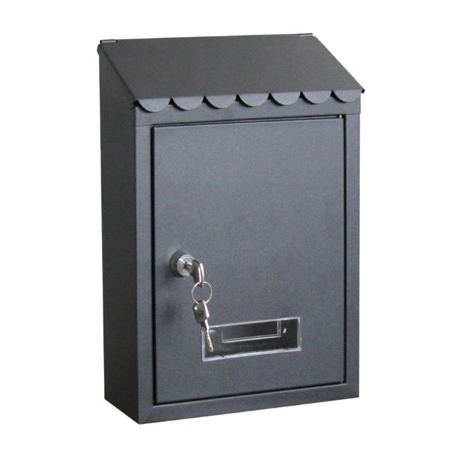 maskred Rust-proof Mailbox 22x6.5x30cm Wall Mounted Mail Secure Box Case sand grain black