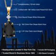 thumbnail image 2 of Gem Stone King 18K Yellow Gold Plated Silver Black Onyx and White Moissanite Pendant Necklace for Women (7.47 Cttw, Pear Shape 16X12MM, Gemstone, with 18 inch Chain), 2 of 4