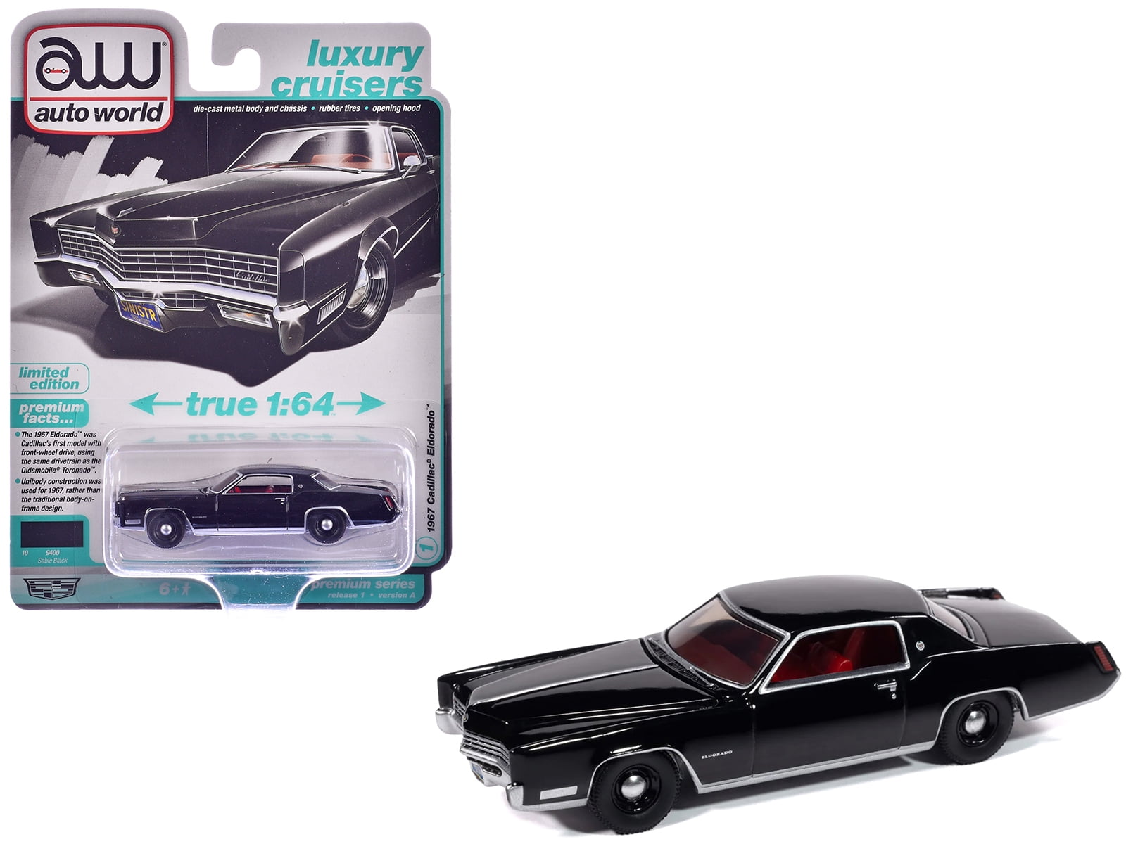 Auto World 1:64 Custom Lowriders 1975 Cadillac Eldorado Nero Auto World 1:64 Custom Lowriders 1975 Cadillac Eldorado Nero