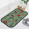 thumbnail image 4 of Floor Door Mats Bath Rugs Winter Forest Green Colorful Bird Bathroom Carpet Non-Slip Absorbent for Entryway Indoor 36x24in Carpet Runner, 4 of 7