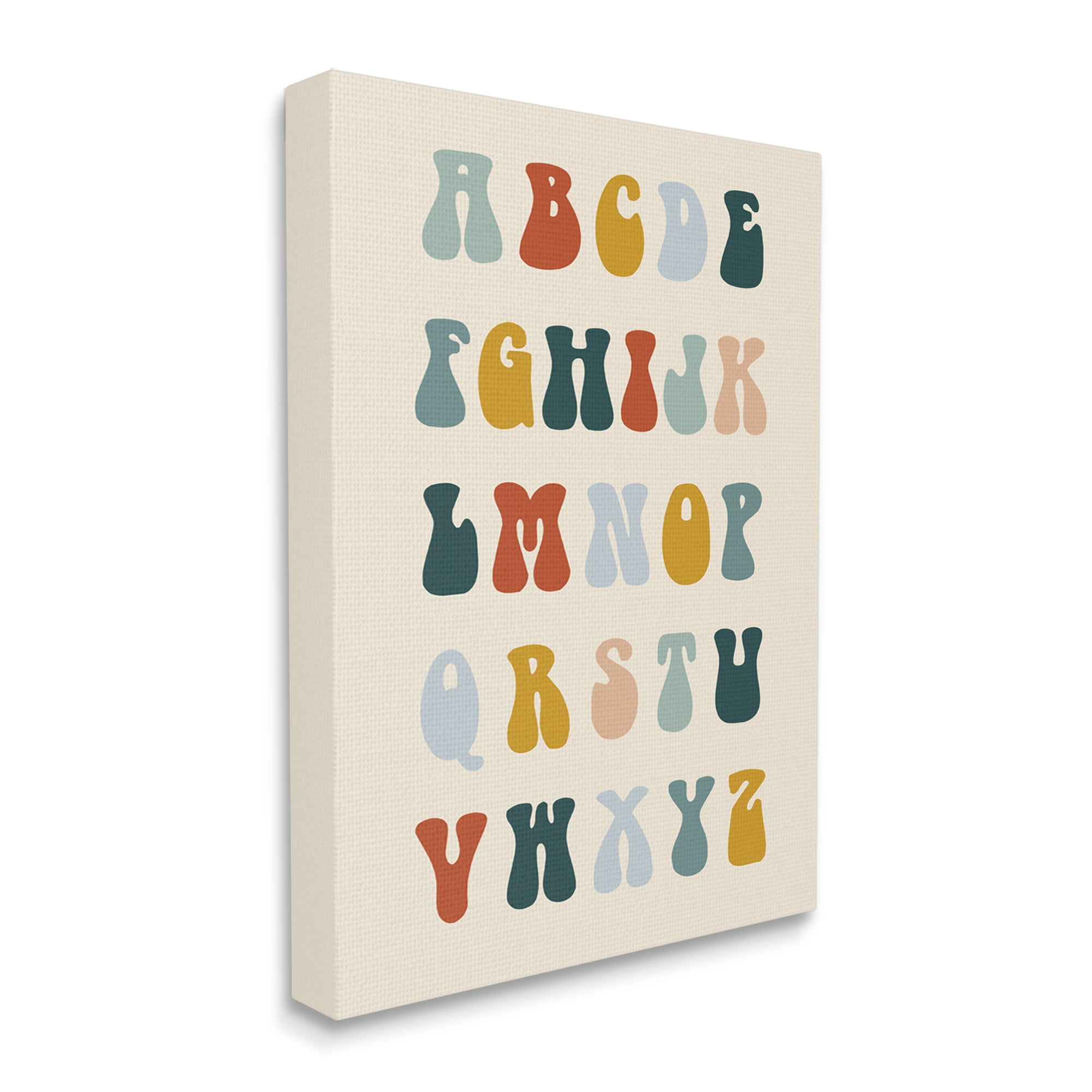 Stupell Industries Earthy Alphabet Letters Typography Painting Gallery Wrapped Canvas Art Print Wall Art, 24 x 30
