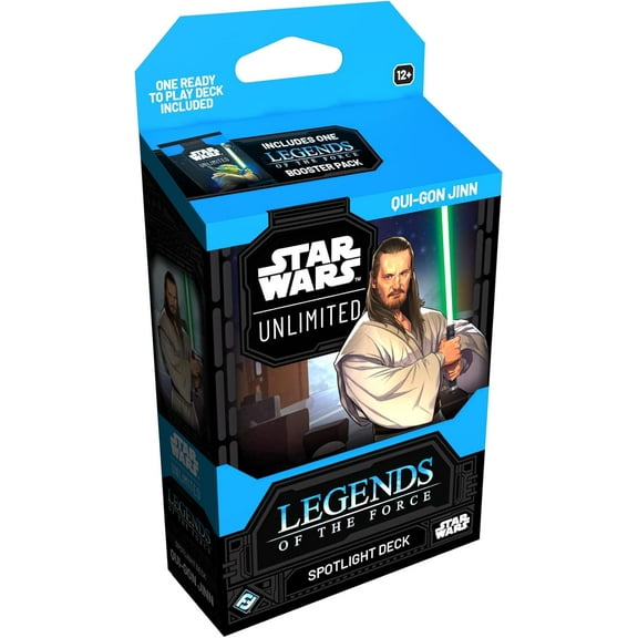 Fantasy Flight Games Star Wars: Unlimited TCG Legends of The Force Qui-Gon Jinn Spotlight Deck - Ready-to-Play 50-Card Deck with Exclusive Cards