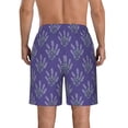 thumbnail image 3 of Naloa Lavender Flowers Men's Beach Shorts, Surfing shorts, Swim trunks, Quick Dry Swim Trunks for Surfing Beach Fun - Medium, 3 of 9