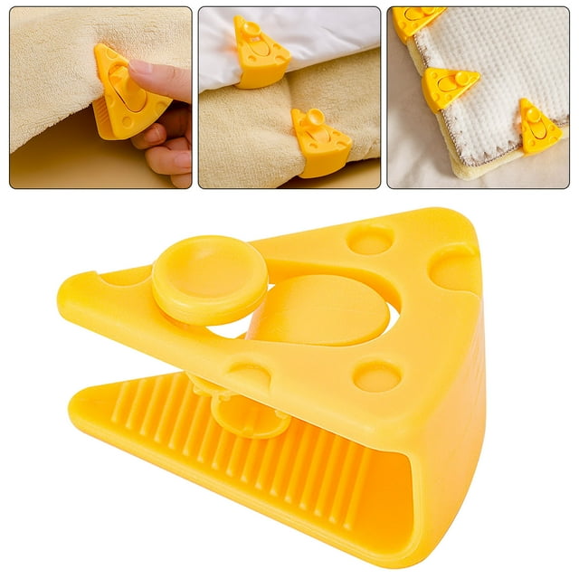 Nilvkv Quilt Blanket Non-Slip Reusable Needle-less High Toughness ABS Cheese Style Quilt Blanket Fixer Clip for Home