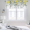 thumbnail image 3 of 2 Pack Rustic Floral Plant Valance for Window Green Eucalyptus Leaves Sage Lemon White Kitchen Valance Rod Pocket Short Curtain Topper Decorative Window Treatment for Living Room Bedroom 54"x18", 3 of 8